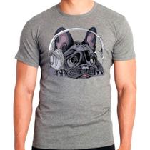 Camiseta Pet Dog Buldogue Francês Cinza Masculina02