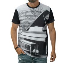 Camiseta Piano Instrumento Musical Cordas Música Clássica Camiseta Piano Instrumento Musical Cordas Música Clássica