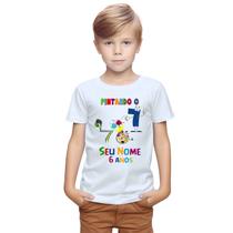 Camiseta Pintando o 7 Camisa Personalizada Blusa Infantil e Juvenil Algodão com Poliéster