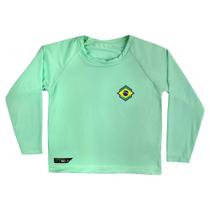 Camiseta Piscina Manga Longa Infantil Menino Brasil WSS