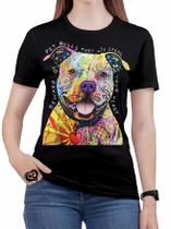 Camiseta Pitbull Cao Feminina Cachorro Animal Roupas blusa