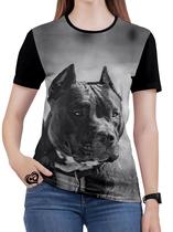Camiseta Pitbull Feminina blusa Cachorro Cão Animal