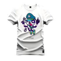 Camiseta Plus Size Agodão T-Shirt Unissex Premium Macia Estampada Bicho Policia