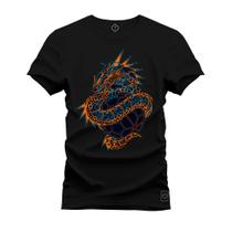 Camiseta Plus Size Agodão T-Shirt Unissex Premium Macia Estampada Cobra Style