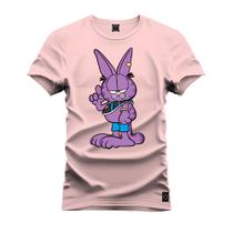 Camiseta Plus Size Agodão T-Shirt Unissex Premium Macia Estampada Garfield Roxo