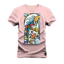 Camiseta Plus Size Agodão T-Shirt Unissex Premium Macia Estampada Shark Moedas