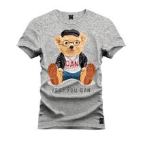 Camiseta Plus Size Agodão T-Shirt Unissex Premium Macia Estampada Urso Can - Nexstar