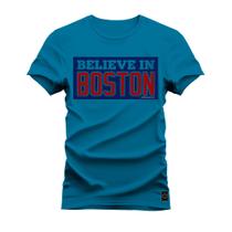 Camiseta Plus Size Algodão 30.1 Premium Estampada Belevin Boston