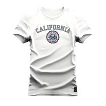 Camiseta Plus Size Algodão 30.1 Premium Estampada Californ Urso