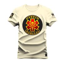 Camiseta Plus Size Algodão 30.1 Premium Estampada Combat Medical