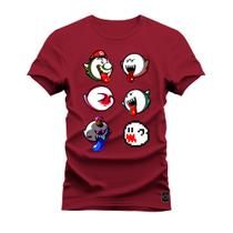 Camiseta Plus Size Algodão 30.1 Premium Estampada Emojis Fantasma