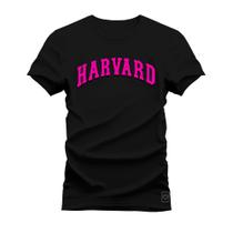 Camiseta Plus Size Algodão 30.1 Premium Estampada Harvard