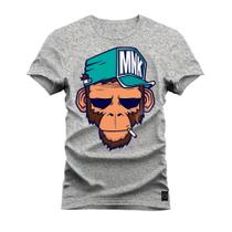 Camiseta Plus Size Algodão 30.1 Premium Estampada Monkey MNK