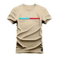 Camiseta Plus Size Algodão 30.1 Premium Estampada Paris Tira