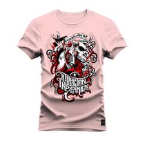 Camiseta Plus Size Algodão 30.1 Premium Estampada Rock Festable