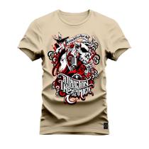 Camiseta Plus Size Algodão 30.1 Premium Estampada Rock Festable