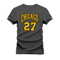 Camiseta Plus Size Algodão Estampada Dtf Chicago 27