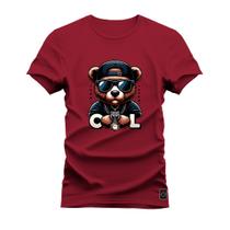 Camiseta Plus Size Algodão Estampada Moda StreetWear Cool Bear