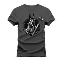 Camiseta Plus Size Algodão Estampada Moda StreetWear Lobo Espada