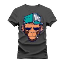 Camiseta Plus Size Algodão Estampada Premium Monkey MNK