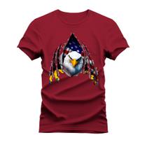 Camiseta Plus Size Algodão Gola Redonda Confortável Aguia American
