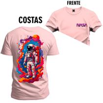 Camiseta Plus Size Algodão Premium Estampada AstroColors Frente Costas