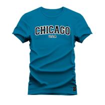 Camiseta Plus Size Algodão Premium Estampada Chicago USA