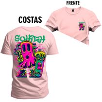 Camiseta Plus Size Algodão Premium Estampada Skate Frente Costas