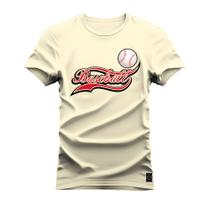 Camiseta Plus Size Algodão Premium T-Shirt Baseball