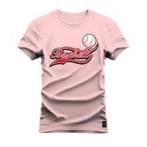 Camiseta Plus Size Algodão Premium T-Shirt Baseball
