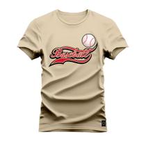 Camiseta Plus Size Algodão Premium T-Shirt Baseball