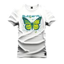 Camiseta Plus Size Algodão Premium T-Shirt Butterfly