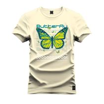 Camiseta Plus Size Algodão Premium T-Shirt Butterfly