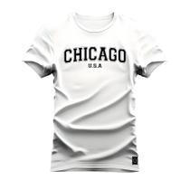 Camiseta Plus Size Algodão Premium T-Shirt Chicago USA