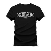 Camiseta Plus Size Algodão Premium T-Shirt Chicago USA