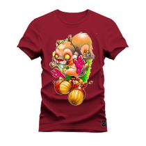Camiseta Plus Size Algodão Premium T-Shirt Coelho Pata Rosa