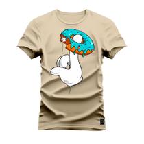 Camiseta Plus Size Algodão Premium T-Shirt Dedo Rosquinha