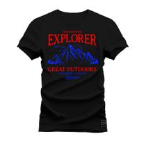 Camiseta Plus Size Algodão Premium T-Shirt Explorer