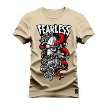 Camiseta Plus Size Algodão Premium T-Shirt FearLess