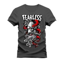 Camiseta Plus Size Algodão Premium T-Shirt FearLess