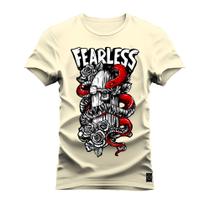 Camiseta Plus Size Algodão Premium T-Shirt FearLess