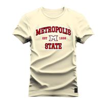 Camiseta Plus Size Algodão Premium T-Shirt Metropolis