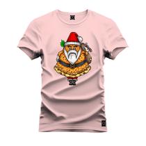 Camiseta Plus Size Algodão Premium T-Shirt Papai Noel Pizza - Nexstar