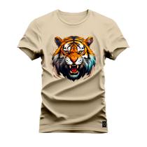 Camiseta Plus Size Algodão Premium T-Shirt Rugido