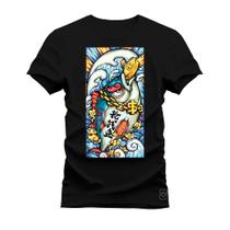 Camiseta Plus Size Algodão Premium T-Shirt Shark Moedas