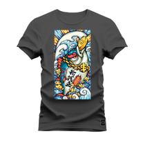 Camiseta Plus Size Algodão Premium T-Shirt Shark Moedas