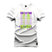 Camiseta Plus Size Algodão Premium T-Shirt Skeletom