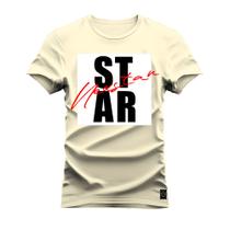 Camiseta Plus Size Algodão Premium T-Shirt Star Script