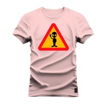 Camiseta Plus Size Algodão T-Shirt Premium Estampada Alien