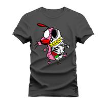 Camiseta Plus Size Algodão T-Shirt Premium Estampada Couragen Caveirinha